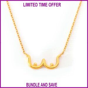 925 Sterling Silver Boob Pendant Necklace, Adjustable 18-20" Chain